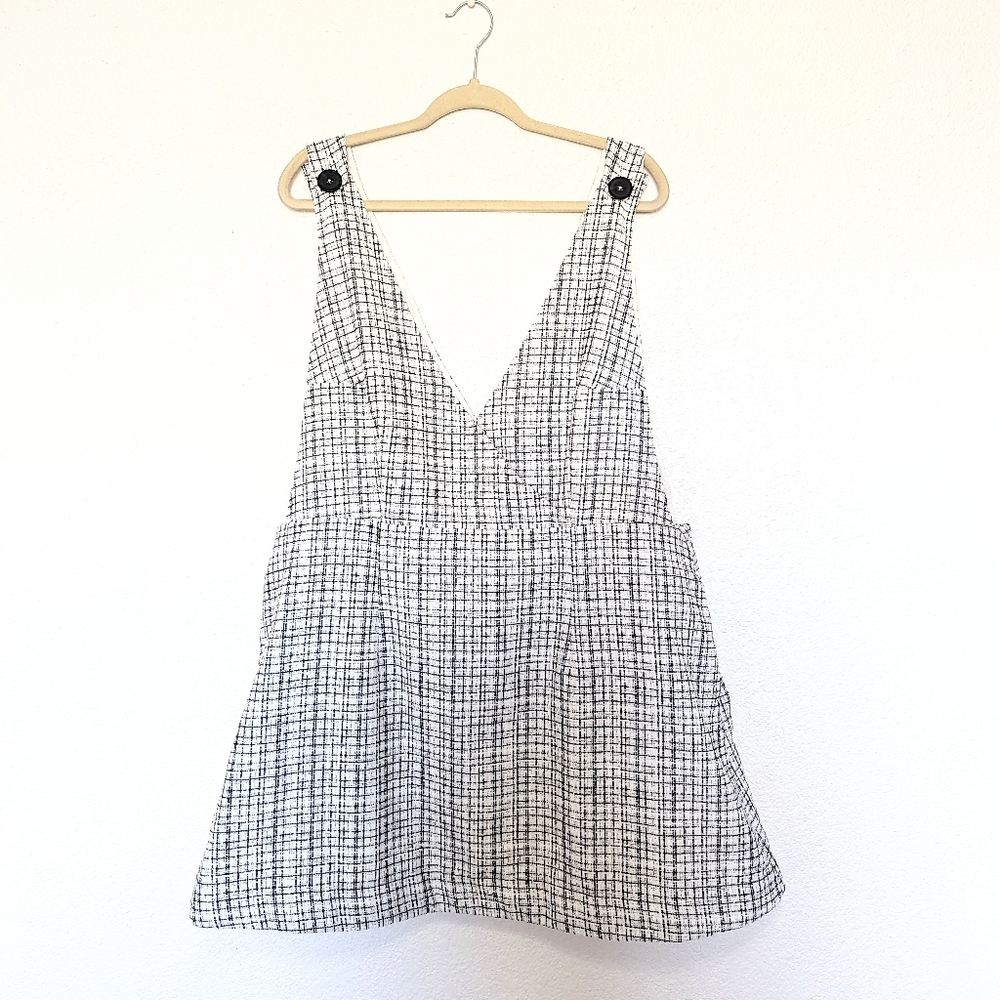Eshakti Newbury Street Lurex Boucle Tweed Pinafore Mini Dress 2X - Picture 2 of 8